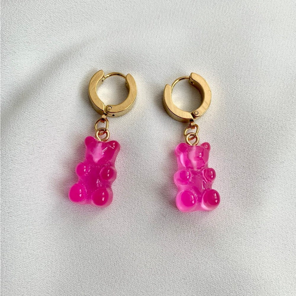 Crystal Haze Jewelry | Pink Nostalgia Gummy Bear Earrings